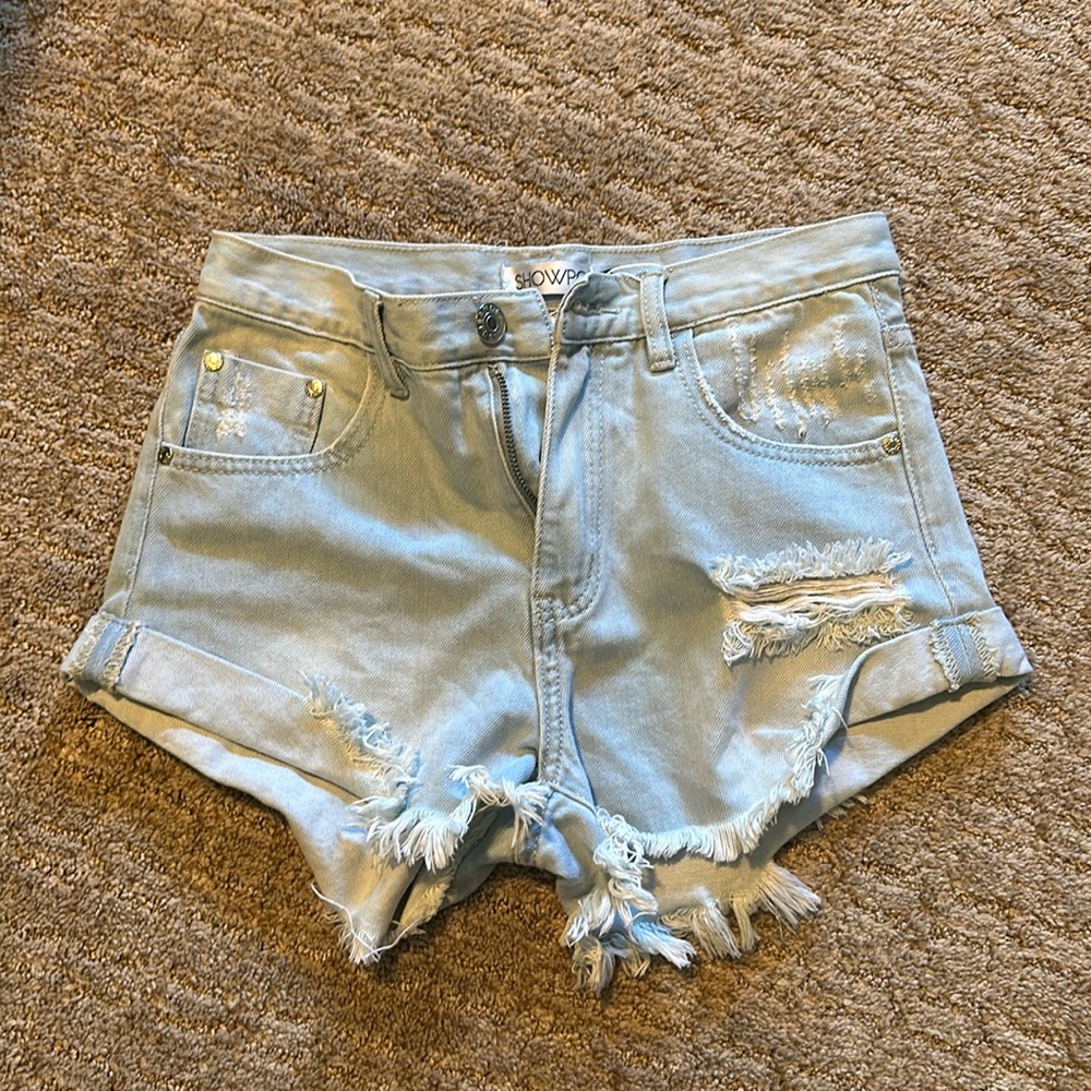 Showpo, AU size 8, light wash jean shorts